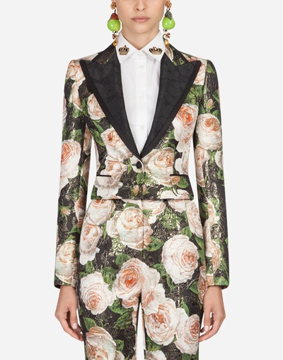 Dolce & Gabbana Blazer In Printed Brocade In Floral Print