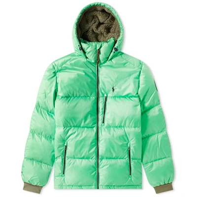 Polo Ralph Lauren Hooded Down Jacket In Green