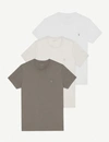 Allsaints 3 Pack Cotton-jersey T-shirts In Lunar G Grey W