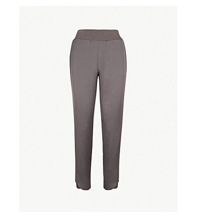 Ted Baker Satin-panels Joggers In Charcoal