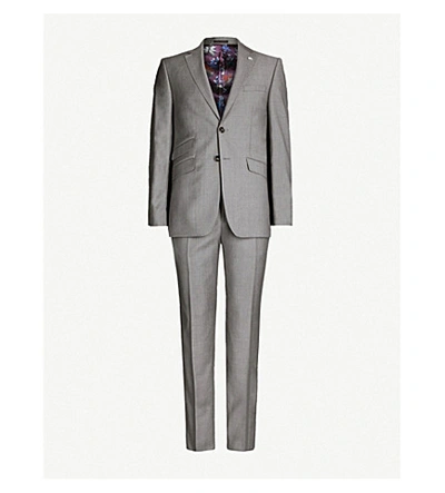 Ted Baker Modern-fit Wool Suit In Grey