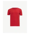 Allsaints Figure Crewneck Cotton-jersey T-shirt In Sulphur Red