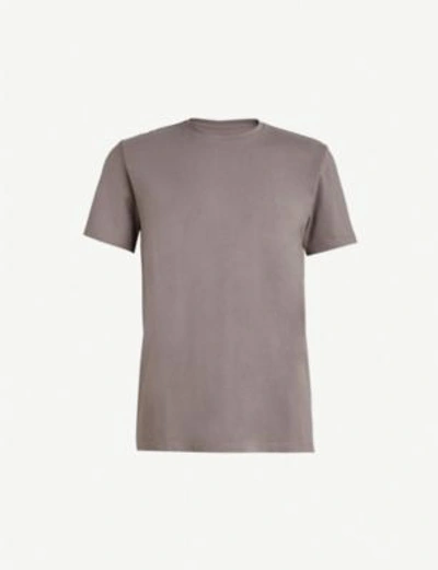 Allsaints Tonic Crewneck Cotton-jersey T-shirt In Core Grey