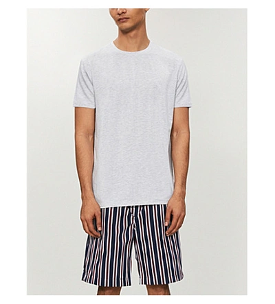 Derek Rose Mens Grey Luxury Ethan Jersey T-shirt In Sky