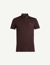 Allsaints Grail Cotton-jersey Polo Shirt In Oxbloodred