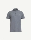 Allsaints Parlour Cotton-blend Polo-shirt* In Arctic Blue Ma