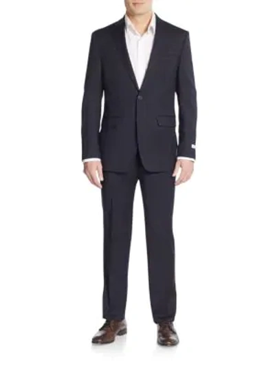 Calvin Klein Extra Slim Fit Solid Wool Suit In Navy