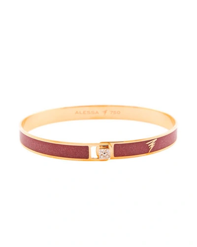 Alessa Jewelry Spectrum 18k Rose Gold Paint & Diamond Bangle, Burgundy