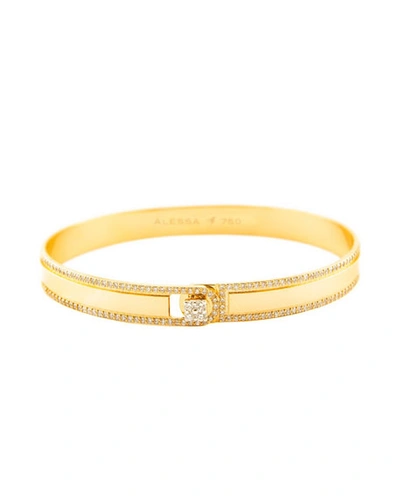 Alessa Jewelry Spectrum Painted 18k Yellow Gold Bangle W/ Diamonds, Yellow