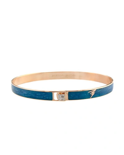 Alessa Jewelry Spectrum 18k Rose Gold Paint & Diamond Bangle, Blue