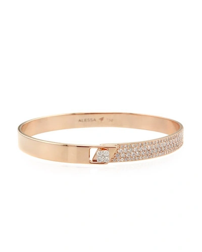 Alessa Jewelry Spectrum 18k Rose Gold Bangle W/ Diamonds