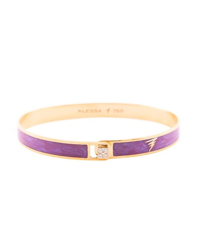 Alessa Jewelry Spectrum 18k Rose Gold Paint & Diamond Bangle, Purple