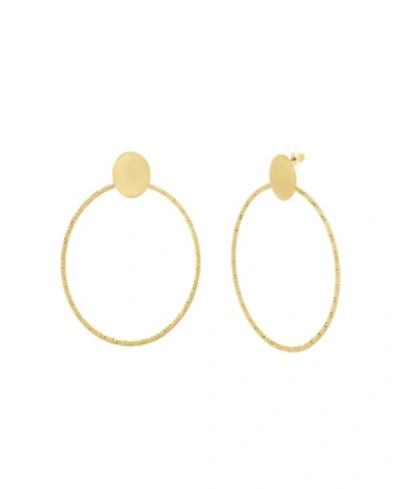 Catherine Malandrino Women's Polished Circle Yellow Gold-tone Hoop Earrings