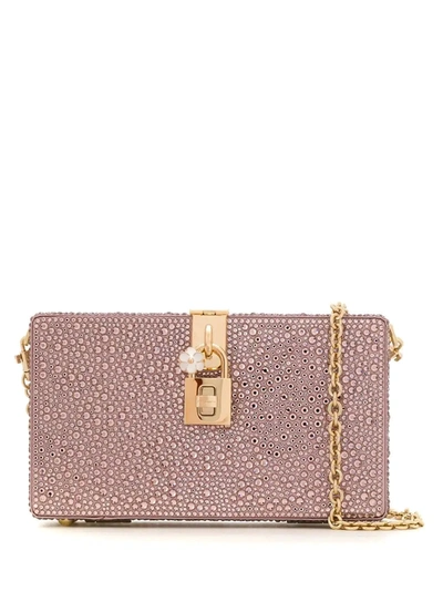 Dolce & Gabbana Crystal Embellished Box Clutch In Pink