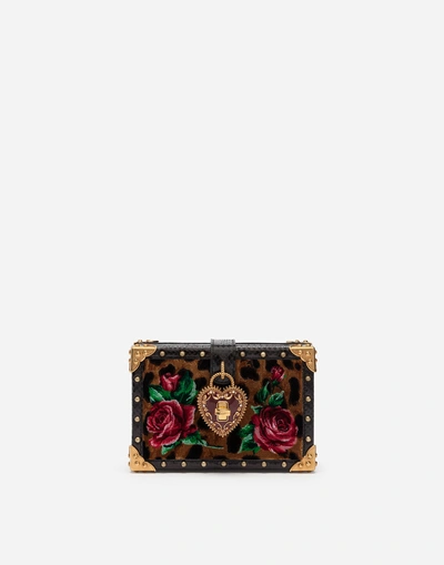 Dolce & Gabbana My Heart Clutch In Velvet Stitch