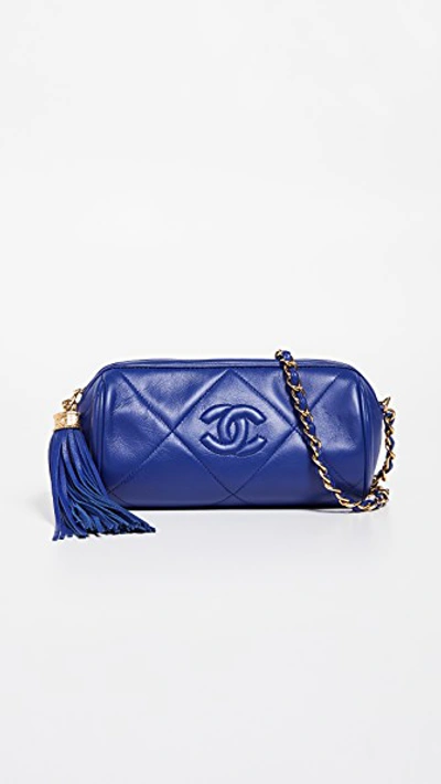 Chanel Mini Barrel Bag In Blue