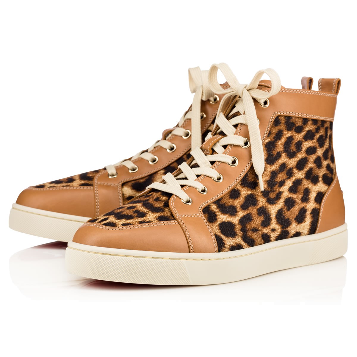 Christian Louboutin Rantus Men's Flat Laiton Leopard Canvas - Men Shoes ...