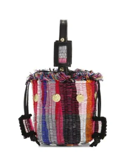 Kooreloo Women's Cupcake Woven Striped Bucket Bag In Neutral