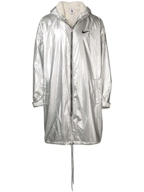 fear of god x nike parka jacket metallic silver