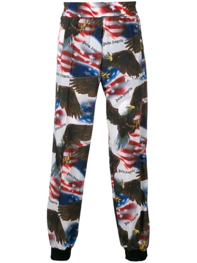 Palm Angels Eagle-print Shell Jogging Bottoms In Multi
