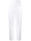 Isabel Marant Étoile Lorny Distressed High-rise Straight-leg Jeans In White