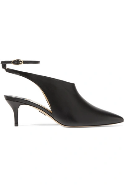 Paul Andrew Bombastic Leather Slingback Pumps In Black