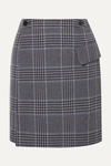 Acne Studios Ivonne Checked Cotton-blend Wrap Mini Skirt In Navy