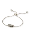 Kendra Scott Elaina Druzy-station Adjustable Bracelet In Rhodium/platinum Drusy