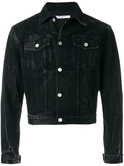 Givenchy Men's Back Logo Denim Jacket In Black