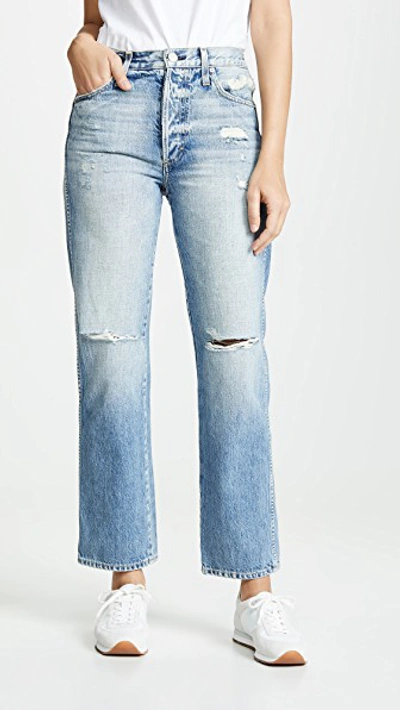 Amo Layla High Rise Straight Jeans In Charmer With Destroy