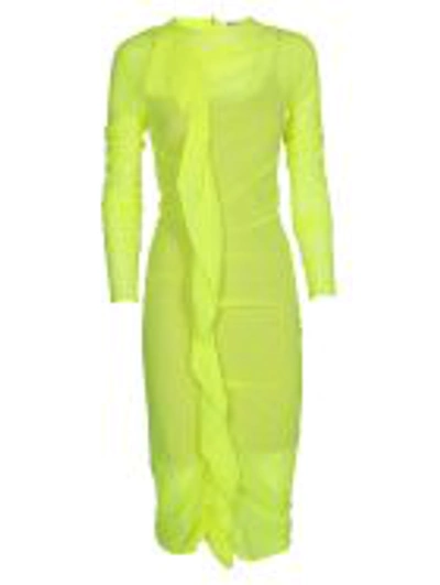 Maison Margiela Sheer Dress In Yellow Fluo
