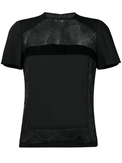 Dsquared2 Lace Panel Tee In Black