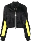 Diesel Cropped Bomber Jacket In Black