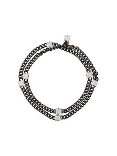 Lanvin Crystal Embellished Necklace In Metallic
