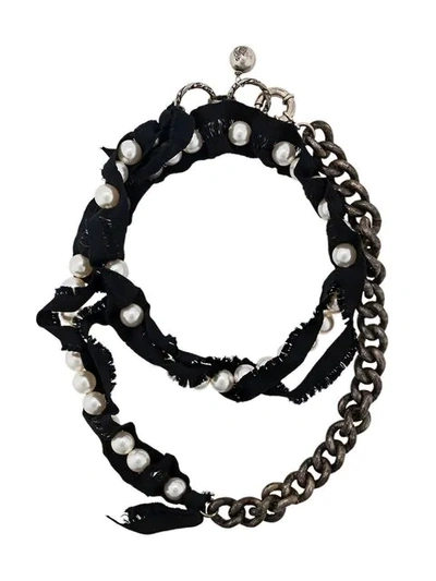 Lanvin Massive Halskette Mit Perlen In Black