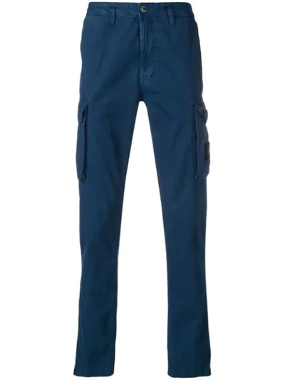 Stone Island Cargo Trousers In Blue