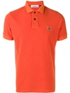 Stone Island Compass Logo Badge Polo Shirt In Orange