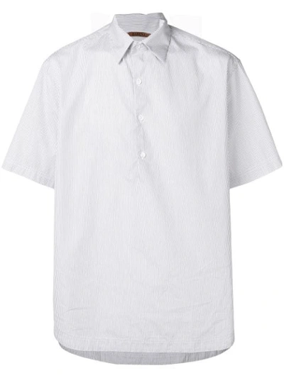 Barena Venezia Striped Half Buttoned Shirt In White