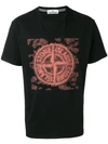 Stone Island Logo Crewneck T In Black