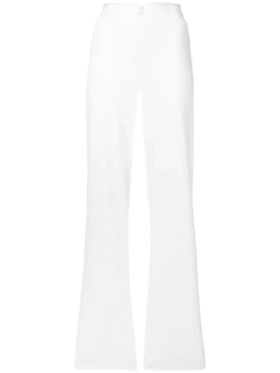 Pinko Textured Wide Leg Trousers In White