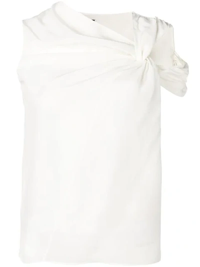 Pinko Tied Sleeveless Vest Top In White