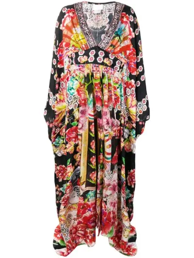 Camilla Printed Kaftan Dress In Red