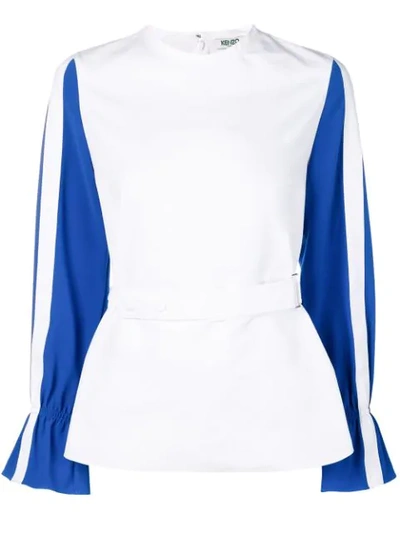 Kenzo Contrast Sleeve Top In White