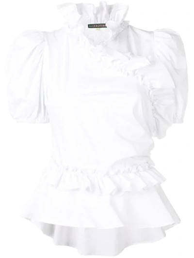 Alexa Chung Ruffled Wrap Blouse In White