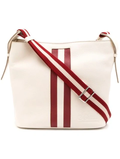 Bally Stripe Detail Shoulder Bag In Neutrals