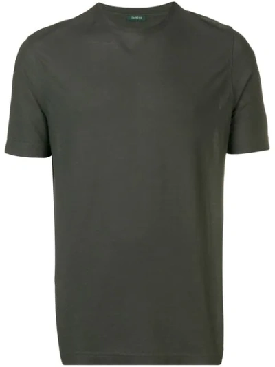 Zanone Classic Plain T-shirt In Green