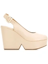 Clergerie Dylan Wedge Sandals In Neutrals