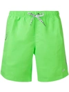 Msgm X Sundek Swim Shorts In 35 Green