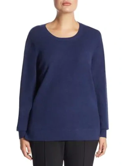 Saks Fifth Avenue Plus Crewneck Cashmere Knitted Sweater In Nightfall