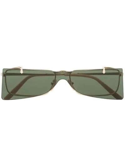 Gucci Green And Gold Double Lens Sunglasses